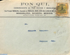 Mexico 1914 Letter With 5c SONORA Stamp, Postal History - Messico