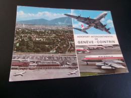 AEROPORT  INTERNATIONAL DE GENEVE-COINTRIN (pv 1.65 Euros) ...FLAMME DIVONNE LES BAINS 1973 - Aerodrome
