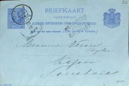 Netherlands 1894 Postcard 5c From Leiden To Neth. Indies, Postmark: NED INDIE OVER BRINDISI, Used Postal Stationary - Covers & Documents