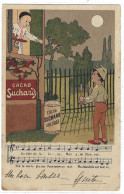 Carte PUB - CACAO SUCHARD - PIERROT - CHANSON - MUSIQUE - Werbepostkarten