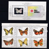 Worldwide Accumulation Butterflies Stamps+2 Mini Sheets 16107 - Schmetterlinge