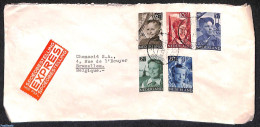 Netherlands 1951 Express Letter To Belgium With Welfare Stamps, Postal History - Lettres & Documents