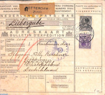Netherlands 1940 Parcel Card From Rotterdam-Zuid To Göppingen, Postal History, Censored Mail - Cartas & Documentos