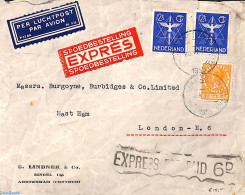 Netherlands 1935 Express Mail Letter To London, Postal History - Storia Postale