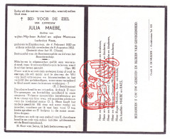 DP Julia Maebe / Raes 32j. ° Kruishoutem 1920 † 1952 De Rijcke De Groote De Scheerder Martens Meirlaen - Andachtsbilder