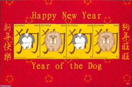 Guyana 2018 Year Of The Dog S/s, Mint NH, Nature - Various - Dogs - New Year - Neujahr
