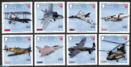 Isle Of Man 2018 Royal Airforce 8v, Mint NH, Transport - Helicopters - Aircraft & Aviation - Helikopters