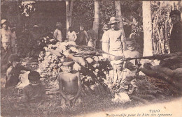 NOUVELLE CALEDONIE - Thio - Preparatifs Pour La Fete Des Ignames - Carte Postale Ancienne - Nouvelle-Calédonie