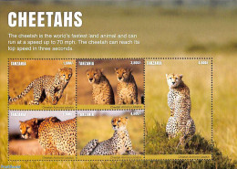 Tanzania 2017 Cheetahs 5v M/s, Mint NH, Nature - Cat Family - Wild Mammals - Tansania (1964-...)