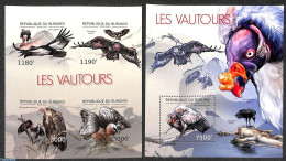 Burundi 2012 Vultures  2 S/s, Imperforated, Mint NH, Birds - Birds Of Prey - Autres & Non Classés