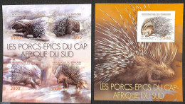 Burundi 2012 Porcupines 2 S/s,  2 S/s, Imperforated, Mint NH, Animals (others & Mixed) - Sonstige & Ohne Zuordnung