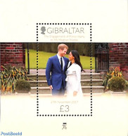 Gibraltar 2018 Prince Harry And Meghan Markle S/s, Mint NH, History - Kings & Queens (Royalty) - Case Reali