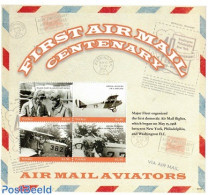 Tuvalu 2018 First Air Mail Centenary 4v M/s, Mint NH, Transport - Post - Stamps On Stamps - Aircraft & Aviation - Posta