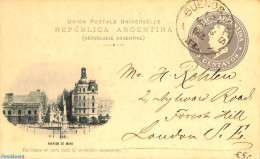 Argentina 1905 Illustrated Postcard 5c, Avenida De Mayo , Used Postal Stationary - Storia Postale