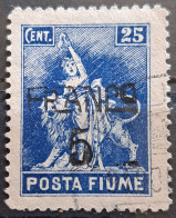 LION-ALEGORY-25 C-POSTA FIUME - OVERPRINT FRANCO- ITALY-YUGOSLAVIA-CROATIA - 1919 - Croazia