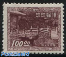 Ryu-Kyu 1952 100.00Y, Stamp Out Of Set, Mint NH, Bridges And Tunnels - Brücken