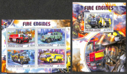 Sierra Leone 2018 Fire Engines 2 S/s, Mint NH, Automobiles - Fire Fighters & Prevention - Automobili