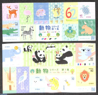 Japan 2018 Animals 20v (2 M/s) S-a, Mint NH, Nature - Animals (others & Mixed) - Birds - Cat Family - Crocodiles - Dee.. - Nuovi