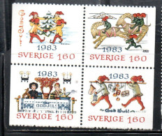 SWEDEN SVERIGE SVEZIA SUEDE 1983 CHRISTMAS NATALE NOEL WEIHNACHTEN NAVIDAD BLOCK MNH - Unused Stamps