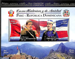 Peru 2017 Joint Issue Dominican Replublic S/s, Mint NH, History - Various - Flags - Joint Issues - Uniforms - Gezamelijke Uitgaven