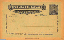 El Salvador 1893 Reply Paid Postcard 3/3c, Unused Postal Stationary - El Salvador