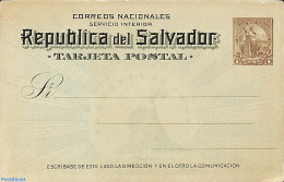 El Salvador 1894 Postcard 1c, Unused Postal Stationary - El Salvador