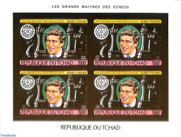 Chad 1983 Bobby Fisher M/s, With Black Rotary Overprint, Imperforated, Mint NH, Chess - Rotary - Otros & Sin Clasificación