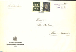 Liechtenstein 1939 Definitives 2v, First Day Of Issue 18 XII 39, First Day Cover, History - Coat Of Arms - Lettres & Documents