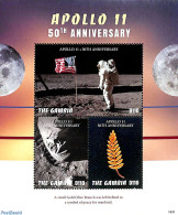 Gambia 2018 Apollo 11 3v M/s, Mint NH, Transport - Space Exploration - Gambie (...-1964)