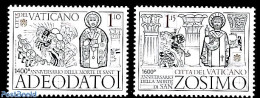 Vatican 2018 Holy Popes Zosimo And Adeodato I 2v, Mint NH, Religion - Pope - Ongebruikt