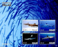 Palau 2019 Sharks 4v M/s, Mint NH, Nature - Fish - Sharks - Poissons