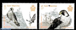 San Marino 2019 Europa, Birds Of Prey 2v, Mint NH, History - Nature - Europa (cept) - Birds - Birds Of Prey - Nuovi