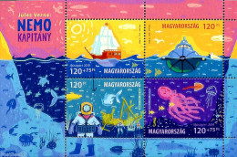 Hungary 2019 Jules Verne, Captain Nemo 4v M/s, Mint NH, Sport - Transport - Diving - Ships And Boats - Art - Authors -.. - Neufs