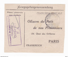 Carte Postale En Franchise Militaire 1914 1918 - Oeuvre Du Pain De Nos Prisonniers - Cartas & Documentos