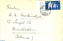 Switzerland 1950 Letter From Zürich To Amsterdam, Postal History, Sport - Shooting Sports - Briefe U. Dokumente