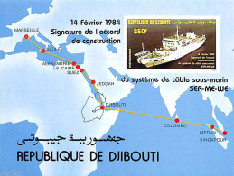 Djibouti 1984 Telecomminication Cable S/s, Imperforated, Mint NH, Science - Transport - Various - Telecommunication - .. - Télécom