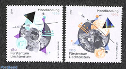 Liechtenstein 2019 50 Years Moonlanding 2v, Mint NH, Transport - Various - Space Exploration - Holograms - Ongebruikt