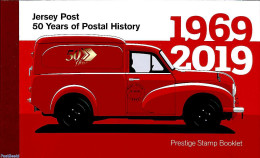 Jersey 2019 50 Years Of Postal History Prestige Booklet, Mint NH, Transport - Post - Stamp Booklets - Automobiles - Ai.. - Posta