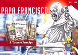 Sao Tome/Principe 2015 Pope Francis S/s, Mint NH, Religion - Pope - Papas
