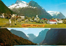 73357621 Loen Nordfjord Ortsansicht Landschaftspanorama Fjord Berge Loen Nordfjo - Norvège