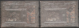 RAS Al KHAIMA Olympic Games-72(horse),space Silver Foil Set 2 Stamps Perf+imperf. MNH - Autres & Non Classés