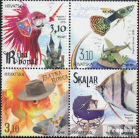 Kroatien 1212-1215 Viererblock (kompl.Ausg.) Postfrisch 2016 Aquarienfische - Croacia