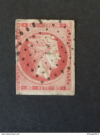 GREECE GRECIA HELLAS Ελλάδα 1861 80 I Rosso Grande Testa Hermes Cifre Arancio Tiratura Di Atene VARIETA GUANCE SPOSTATE - Used Stamps