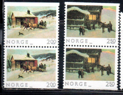 NORWAY NORGE NORVEGIA NORVEGE 1983 CHRISTMAS NATALE NOEL WEIHNACHTEN NAVIDAD COMPLETE SET PAIR COPPIA SERIE COMPLETA MNH - Ungebraucht