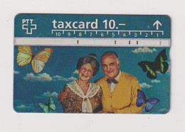 SWITZERLAND - Butterflies And Elderly Couple Optical Phonecard - Zwitserland