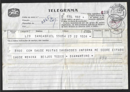 Telegram With Obliteration 'Telegrafo Picoas' Lisbon In 1966. Telegrama Com Obliteração 'Telegrafo Picoas' Lisboa Em 196 - Storia Postale
