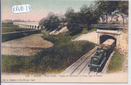 AGEN- PONT-CANAL- LIGNE DE BORDEAUX A CETTE- SOUS LE CANAL- RARE EDITION COLORISEE - Agen