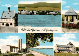 73935892 Mittelheim_Rheingau Rathaus Blick Auf Mittelheim Rheinanlage Ev Kirche  - Oestrich-Winkel