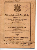 LIVRET VETERANTS DES ARMEES DE TERRE § MER 1870 1871 D'UN SOLDAT DE MANTHELAN 37 ACCOMPAGNE DE SA CARTE DE MEMBRE - Manuscrits