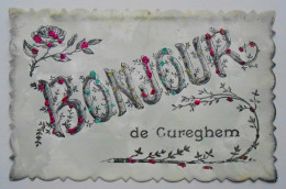 CPA Un Bonjour De Cureghem. Réhaussée De Paillettes - Anderlecht